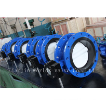 PTFE Disc Double Flanged Butterfly Valve with Ce ISO Wras Approved (CBF02-TF01)